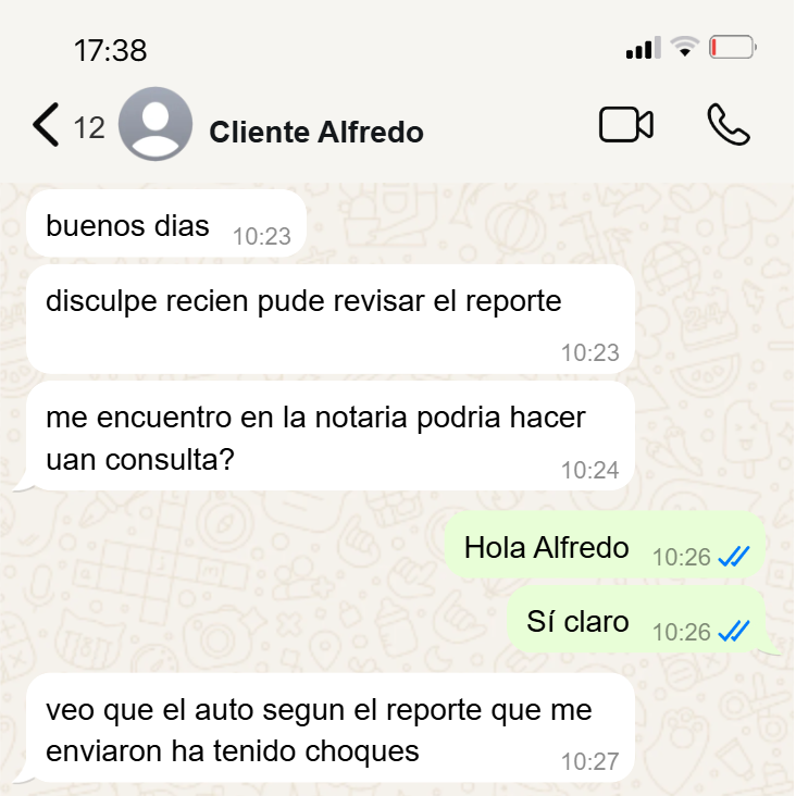 Chat de WhatsApp 2 — validación del servicio